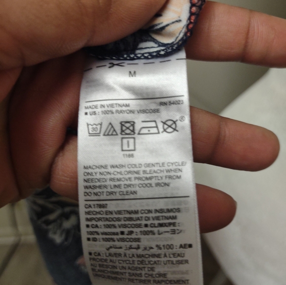 Old Navy Blue Printed Floral Midi Shirt Dress Size M - Picture 4 of 10